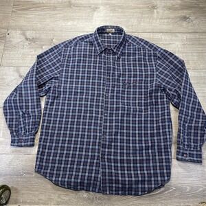 Guess Shirt Mens XL Blue Brown Button Down Long Sleeve Vintage USA Made